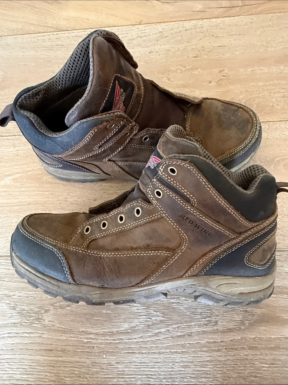 Red Wing Shoes Men's Brown Leather Steel Toe Lace-Up Work Boots